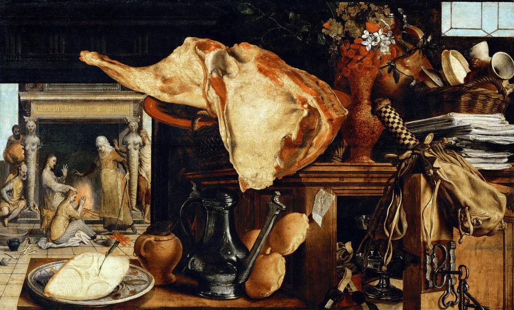 Detail of Vanity Still Life (Christ in the House of Martha and Mary) by Anonymous