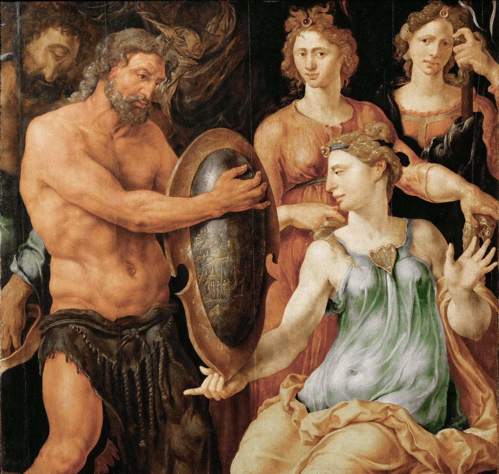 Detail of Vulcan hands Thetis the shield for Achilles by Anonymous