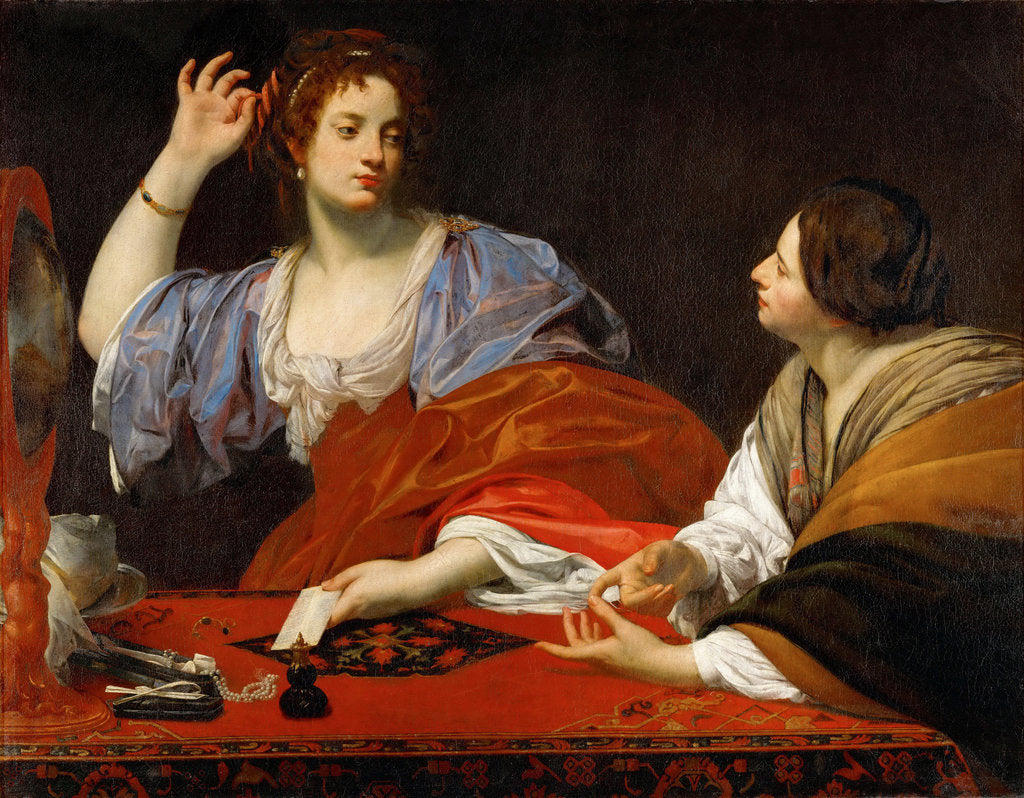 Detail of Martha Blames her Vain Sister Mary Magdalene by Anonymous