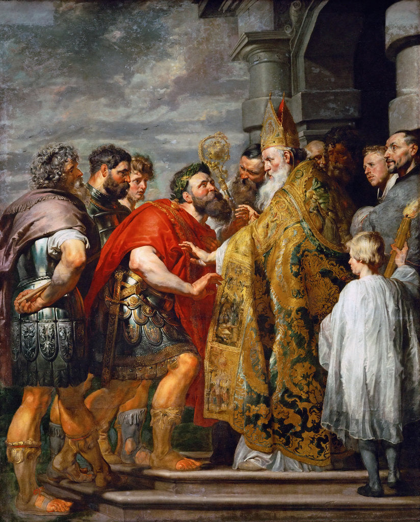 Detail of Saint Ambrose and Emperor Theodosius I by Anonymous