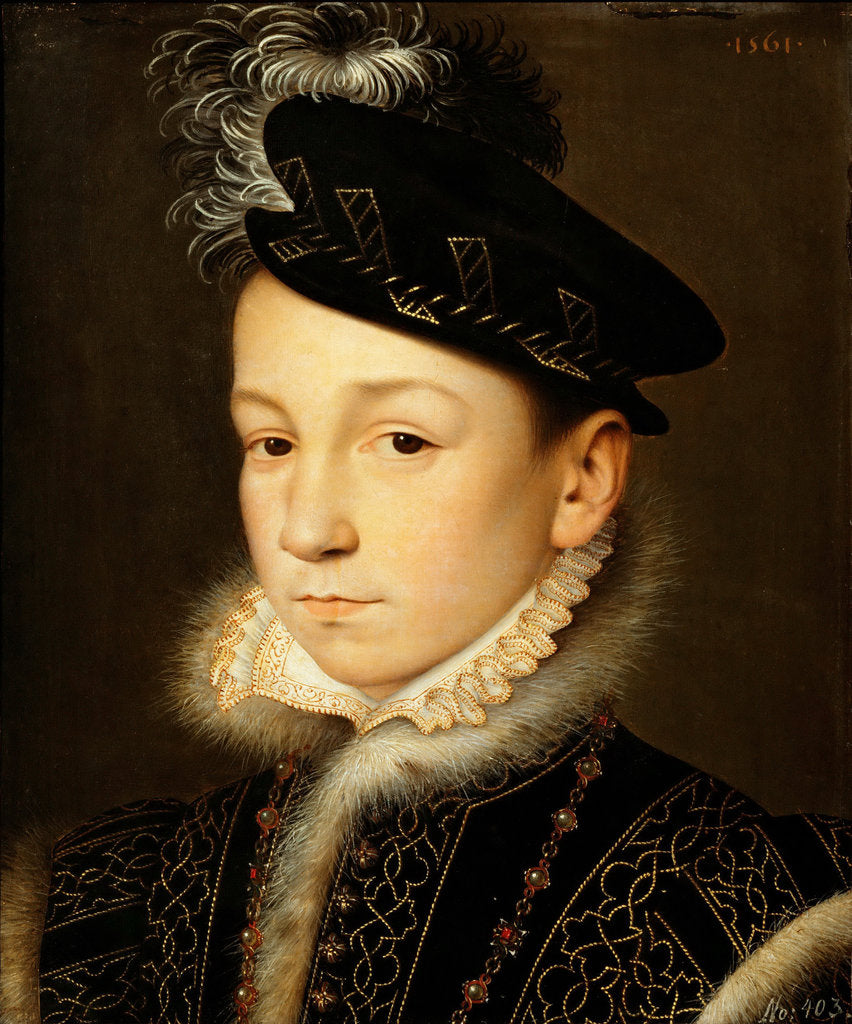 Detail of Portrait of King Charles IX of France by Anonymous