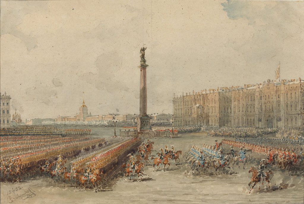 Detail of Parade of the Life-Guards Horse Regiment at the Palace Square by Anonymous