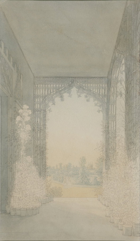 Detail of Cottege Palace in the Alexandria Park in Peterhof. Balcony in the study of Empress by Anonymous