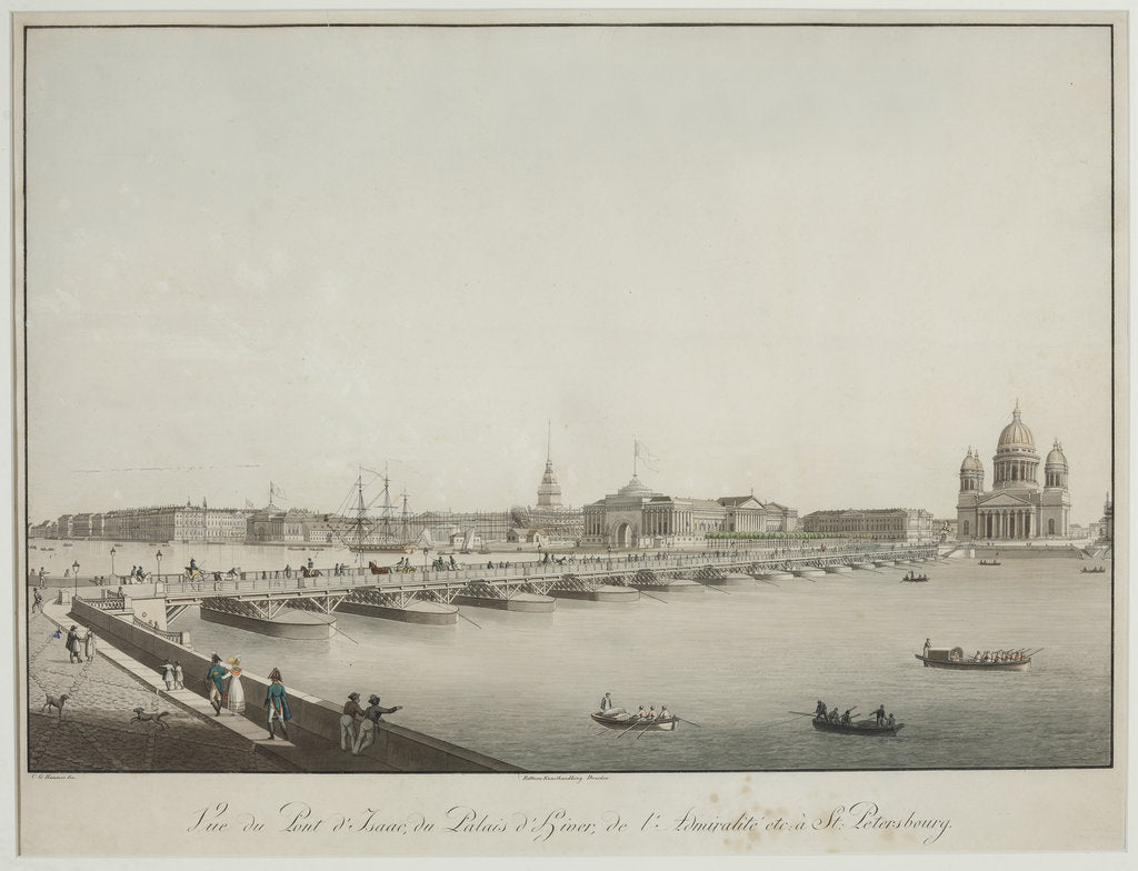 Detail of View of the Saint Isaacs Bridge in Petersburg by Anonymous