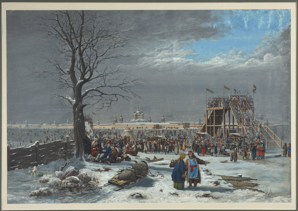 Detail of The roller coasters on the Neva near the Smolny Convent in Saint Petersburg by Anonymous