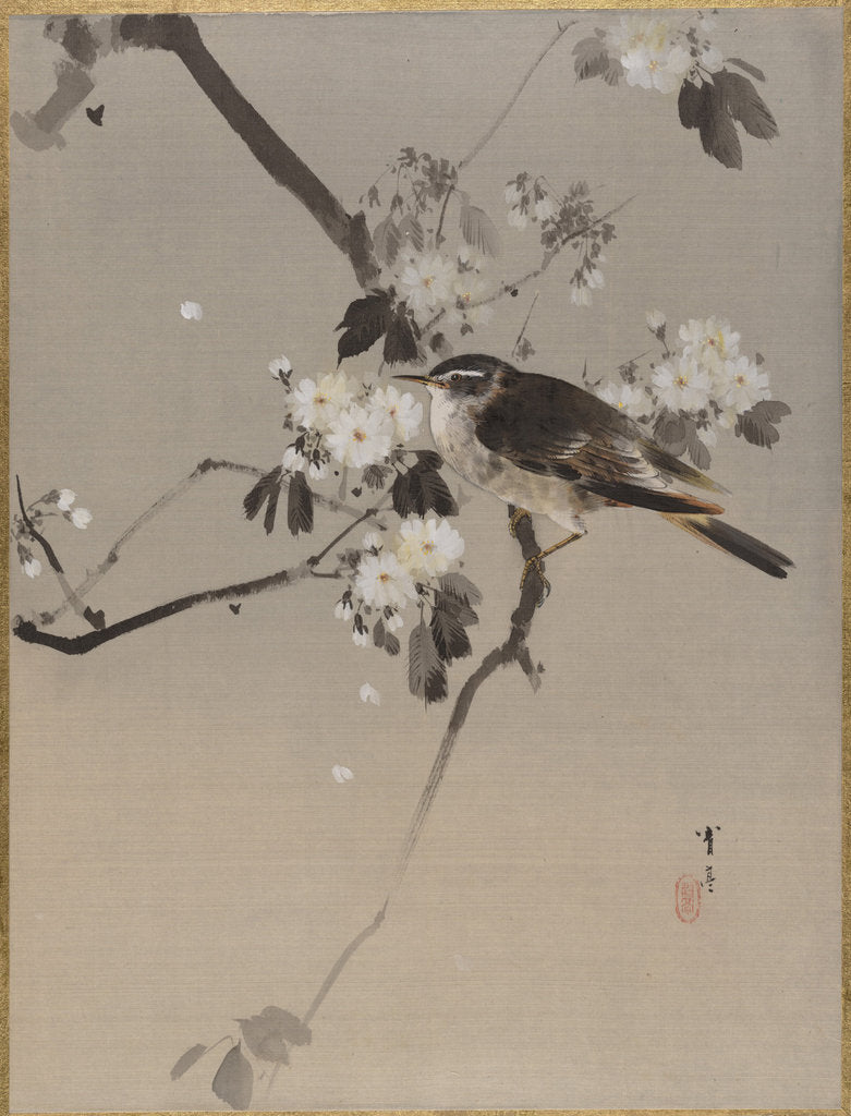 Detail of Birds on a Flowering Branch by Anonymous