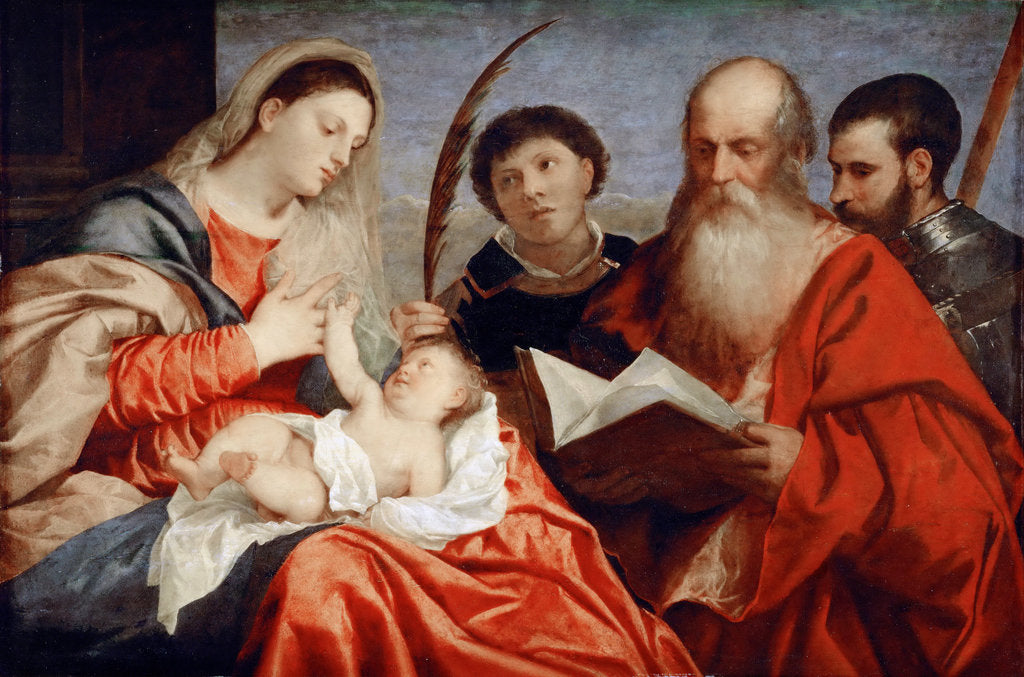 Detail of The Virgin and Child with Saints Stephen, Jerome and Maurice by Anonymous