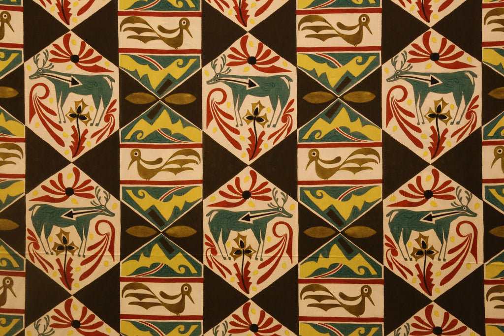 Detail of Textile design with American Indian motifs, ca 1923 by Anonymous