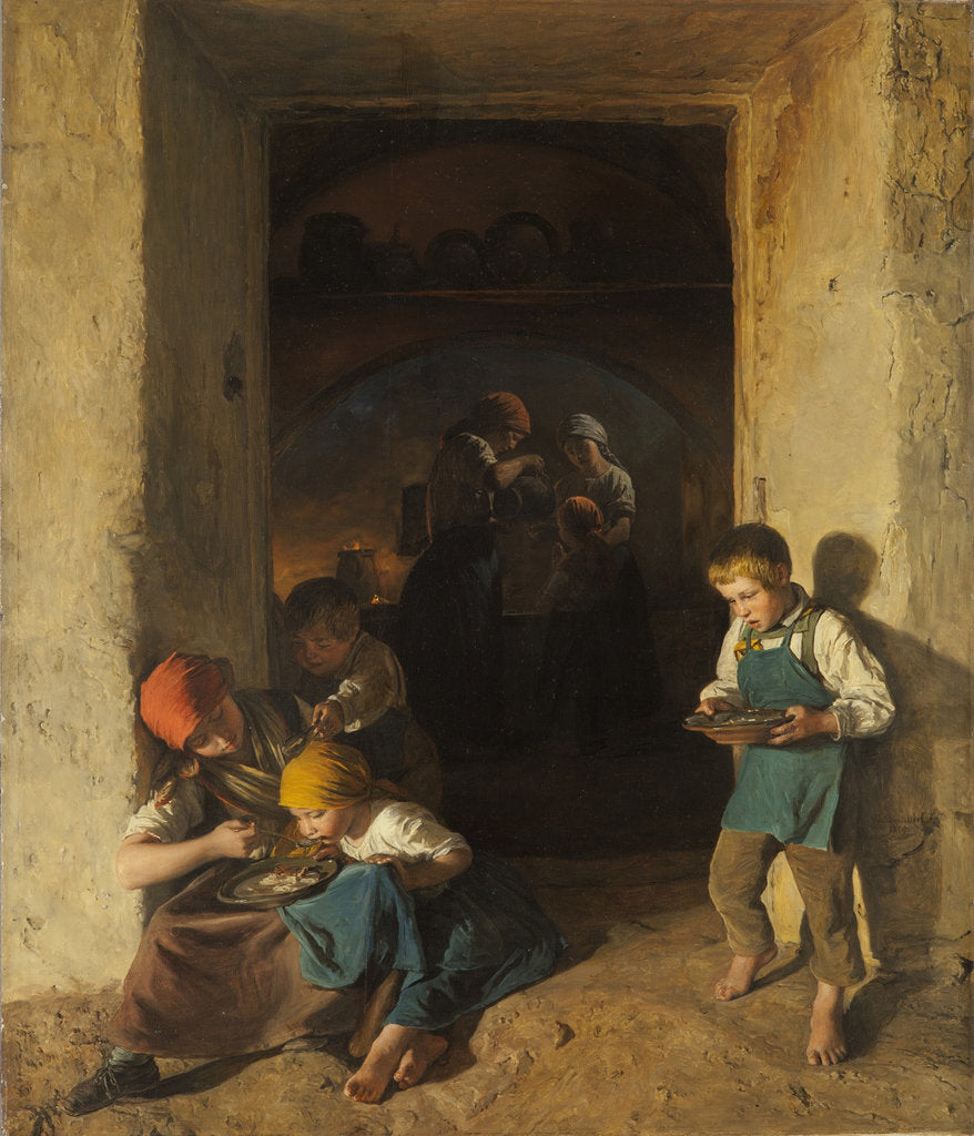 Detail of Children Receiving their Breakfast, 1859 by Anonymous