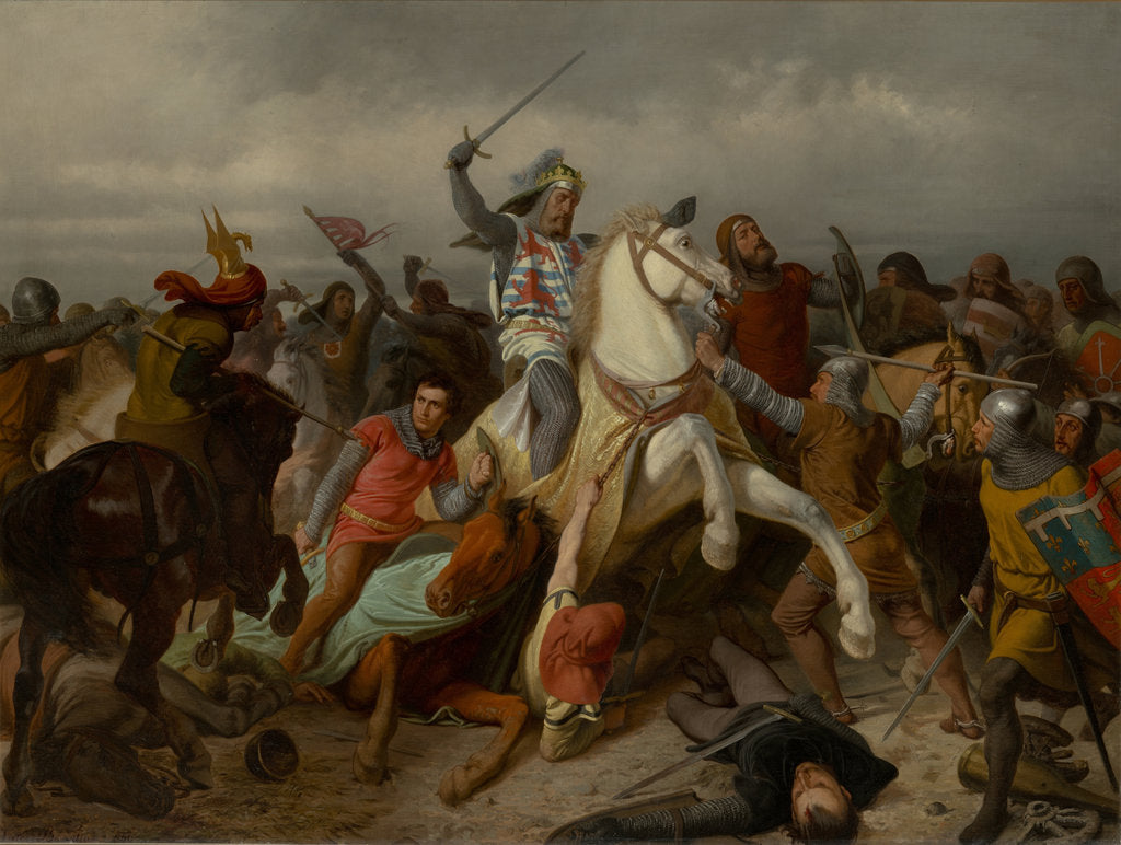 Detail of John of Bohemia in the Battle of Crécy, 1860 by Anonymous
