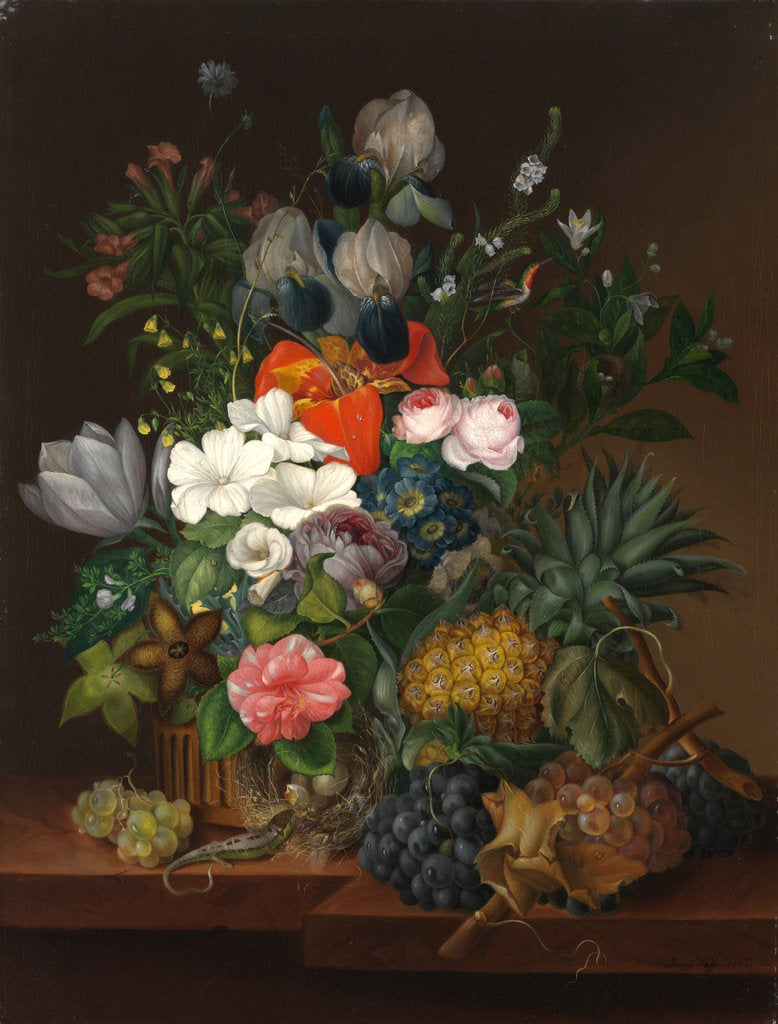 Detail of Still Life with a Lizard and Flowers, 1826 by Anonymous