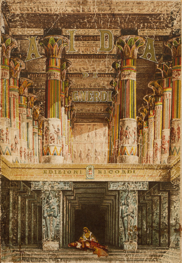 Detail of Cover of the vocal score of opera Aida by Giuseppe Verdi, ca 1872 by Anonymous