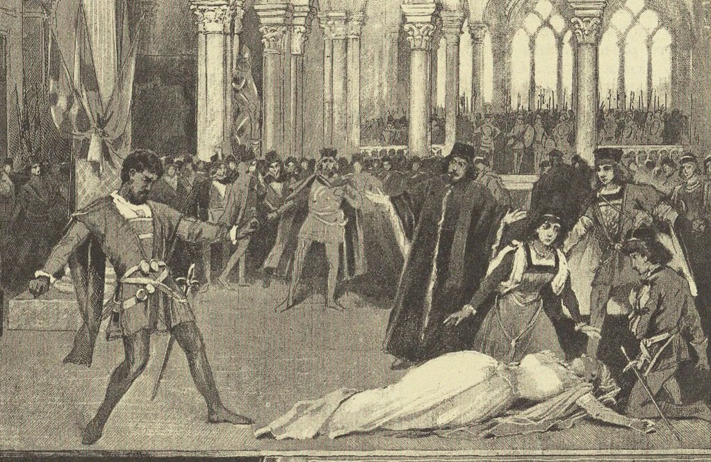 Detail of Opera Otello by Giuseppe Verdi at the Mariinsky Theatre in Saint Petersburg, November 26, 1887, 1887 by Anonymous