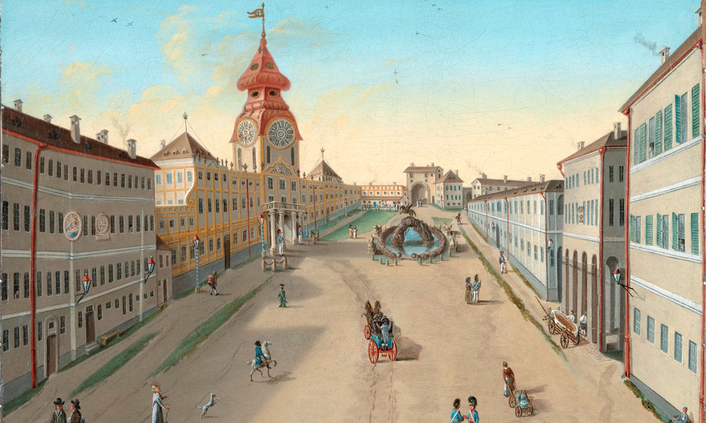 Detail of The Mirabell Square in Salzburg (Detail), ca 1810-1815 by Anonymous