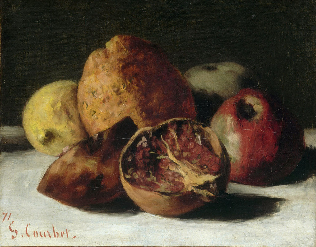 Still Life with fruits: apples and pomegranates, 1871 by Anonymous