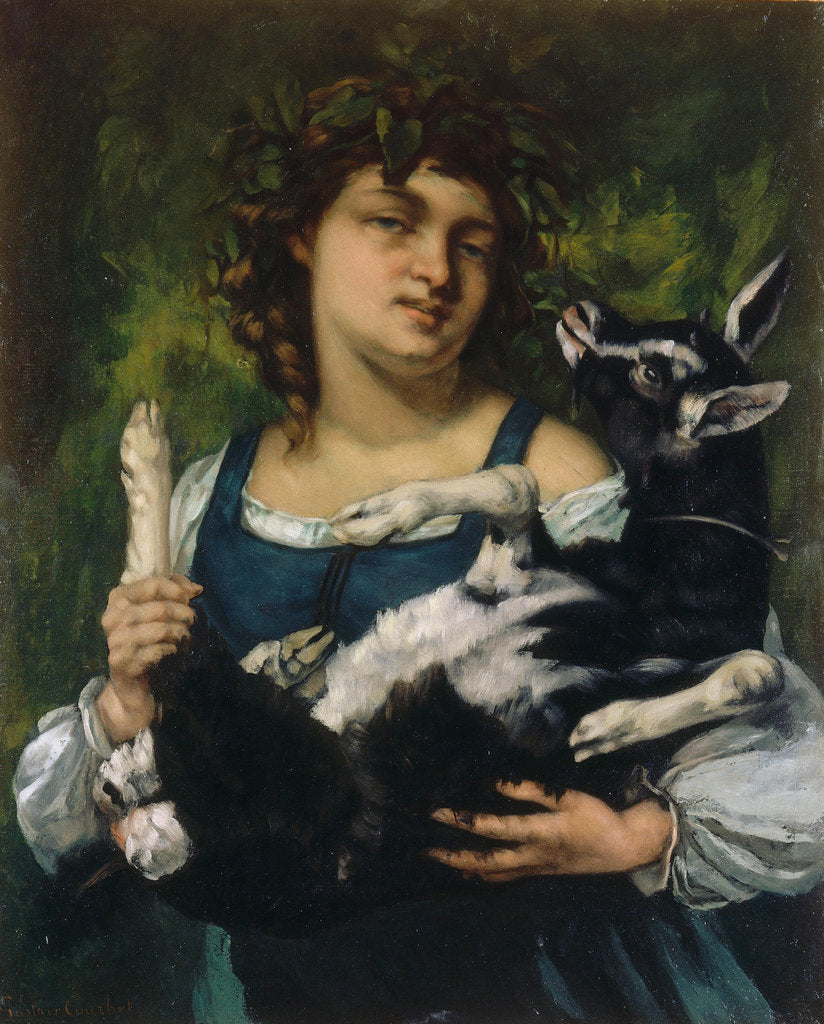 Detail of The Village Girl with a Goatling (La villageoise au chevreau), 1860 by Anonymous