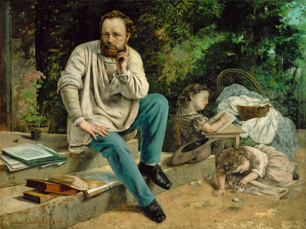 Detail of Pierre-Joseph Proudhon and his children, 1865 by Anonymous