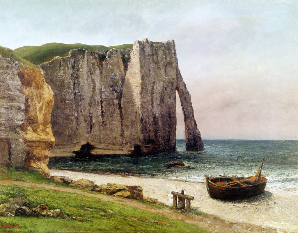 Detail of The Cliff at Etrétat, 1869 by Anonymous