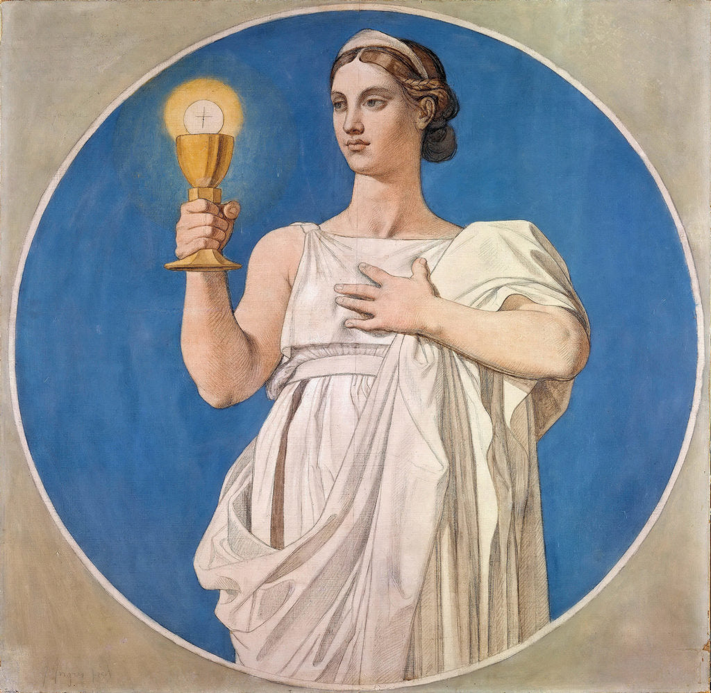 Detail of The Faith. Cardboard for the windows of the Chapel of St. Ferdinand, 1842 by Anonymous
