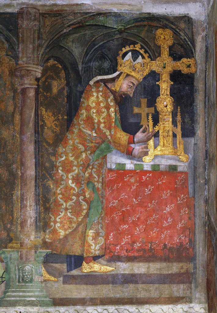 Detail of Charles IV places a splinter of the Holy Cross in a reliquary, c. 1360 by Anonymous