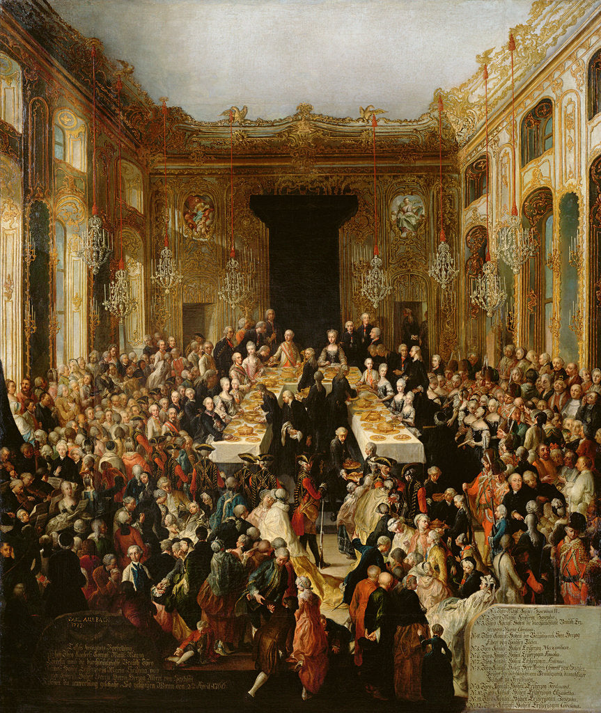 Detail of Court Banquet to celebrate the Engagement of Archduchess Marie Christine to Prince Albert of Saxony, by Anonymous
