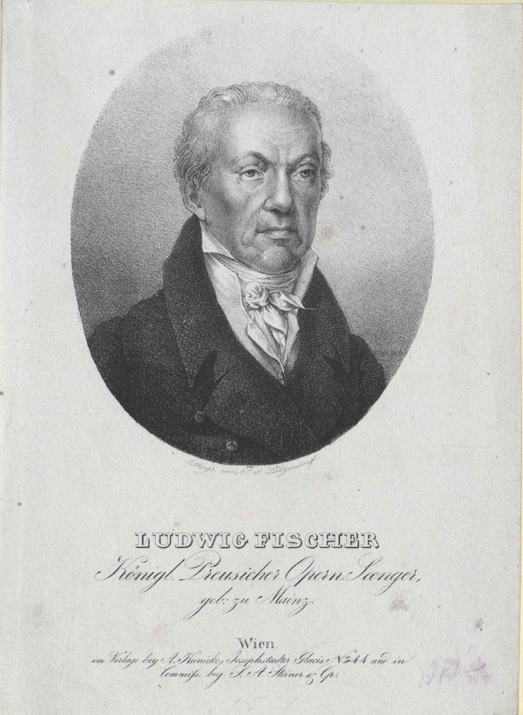 Detail of Portrait of the opera singer Ludwig Fischer, by Anonymous