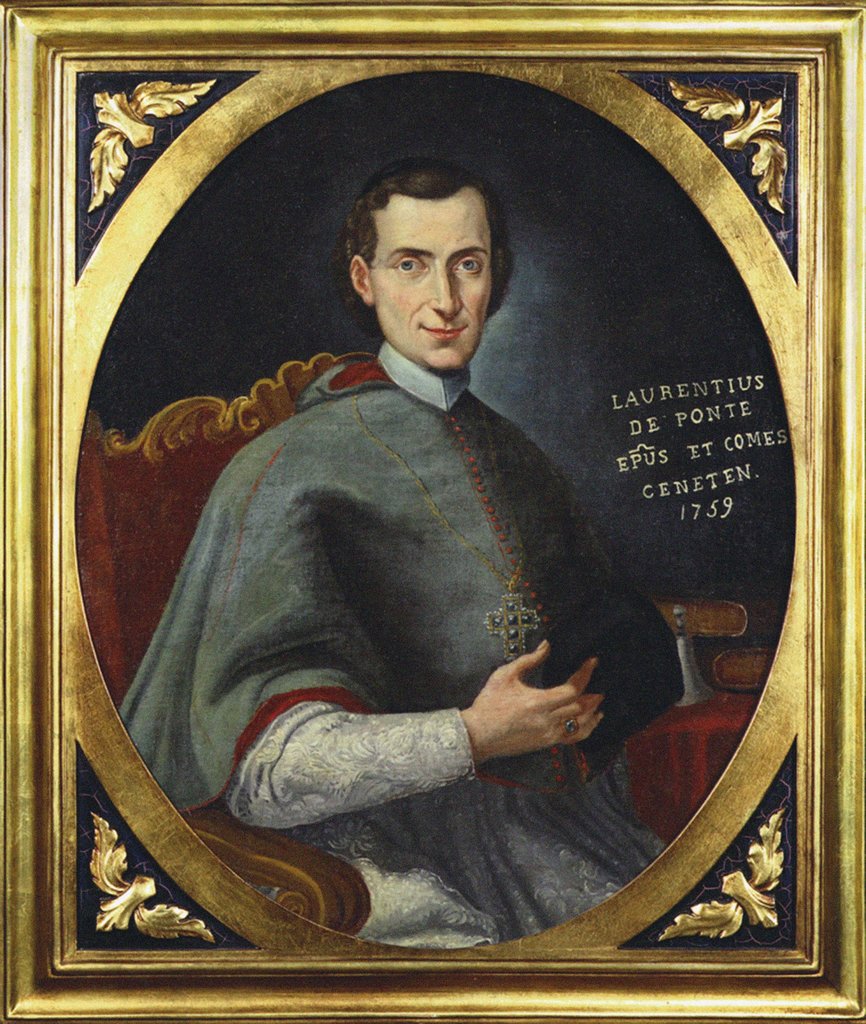 Detail of Portrait of the opera librettist and poet Lorenzo Da Ponte as Bishop, 1759 by Anonymous