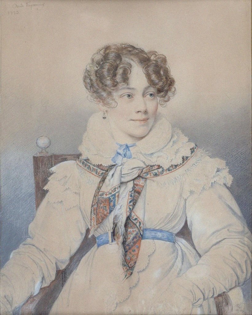 Detail of Portrait of Countess Sophie of Ségur, née Rostopchina, 1823 by Anonymous