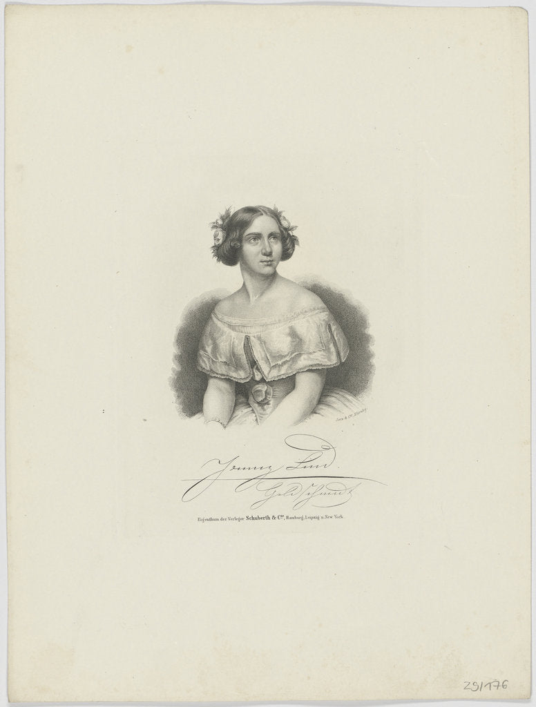 Detail of Portrait of the Soprano Jenny Lind, 1850s by Anonymous