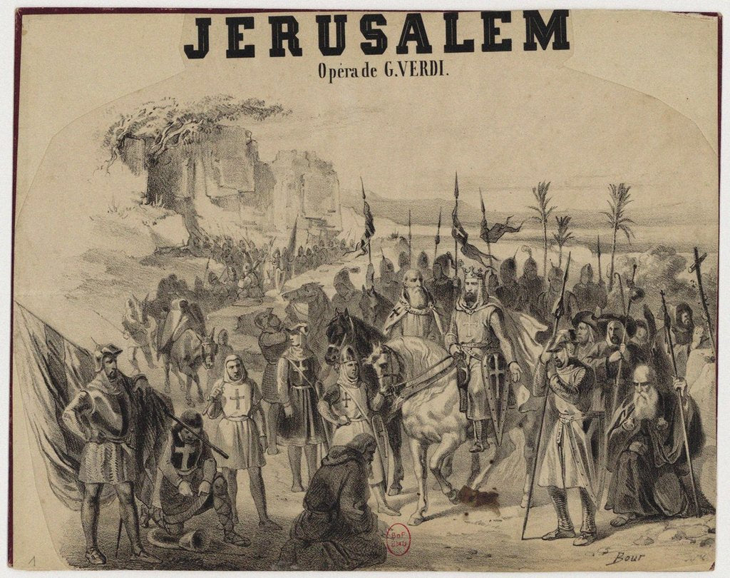 Detail of Opera Jérusalem by Giuseppe Verdi, on 26 November 1847 by the Paris Opera at the Salle Le Peletier ( by Anonymous