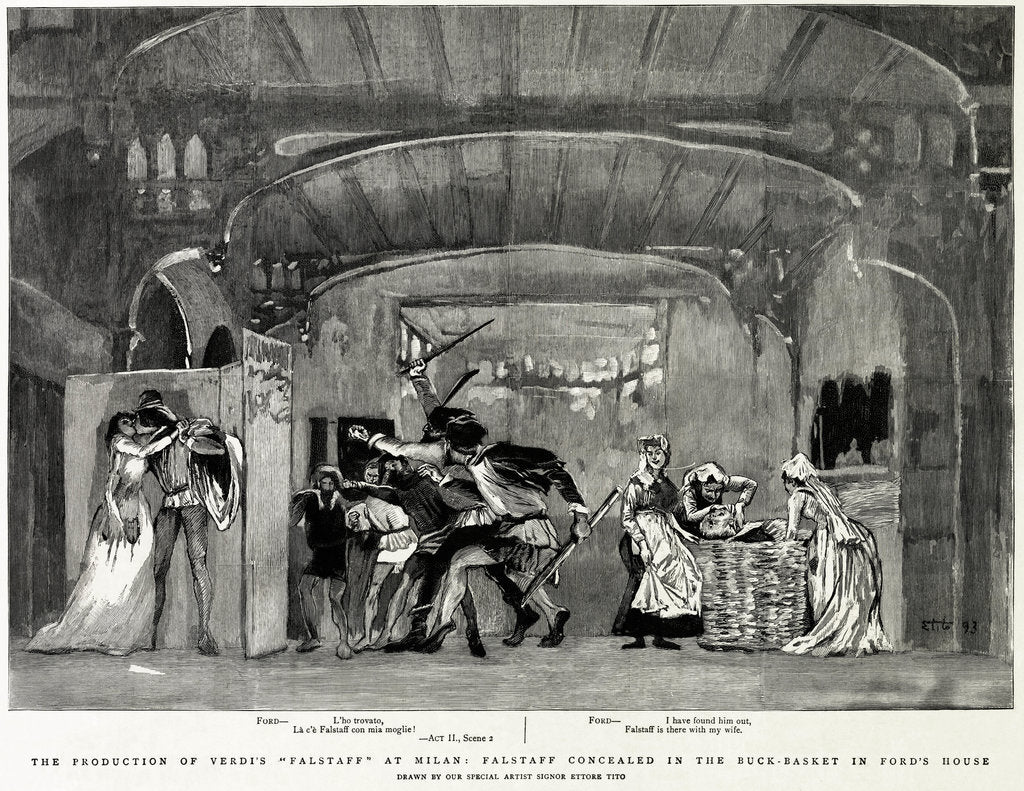 Detail of Premiere of the opera Falstaff by Giuseppe Verdi at La Scala in Milan on 9 February 1893, 1893 by Anonymous