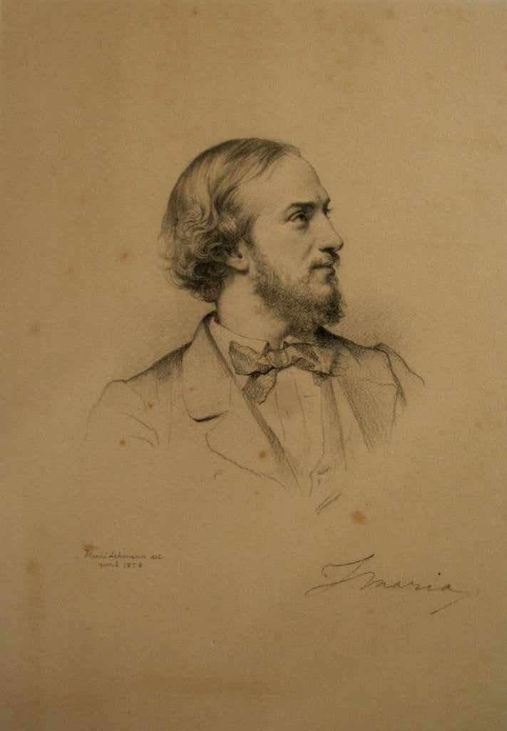 Detail of Portrait of the tenor Giovanni Matteo Mario, 1858 by Anonymous