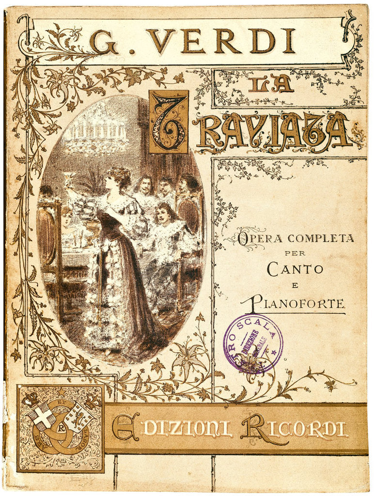 Detail of Cover of the vocal score of opera La Traviata by Giuseppe Verdi, 1853 by Anonymous