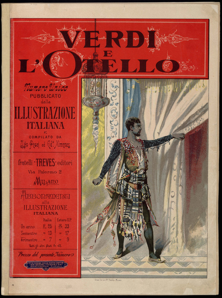 Detail of Special issue of the periodical Illustrazione Italiana, dedicated to the premiere of Otello, 1887 by Anonymous