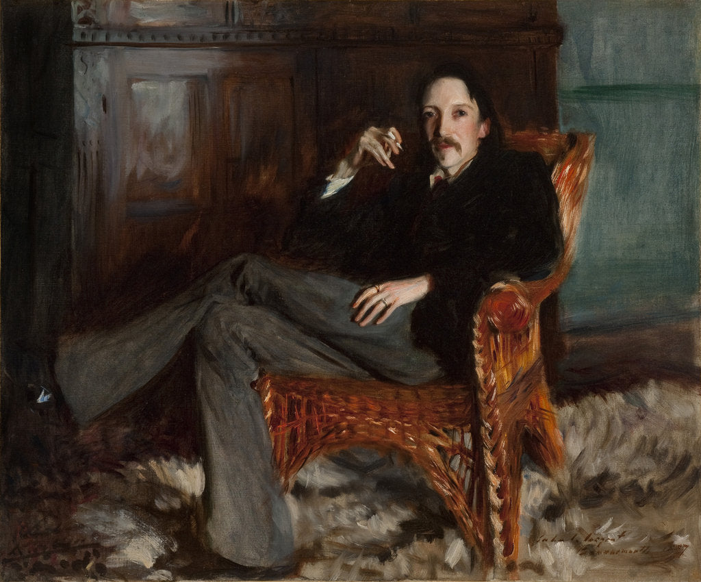 Detail of Portrait of Robert Louis Stevenson, 1887 by Anonymous