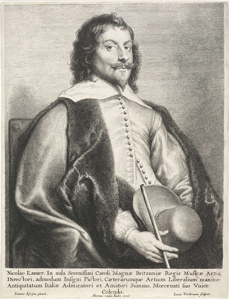 Detail of Portrait of the Composer Nicholas Lanier, First Half of 17th cen by Anonymous