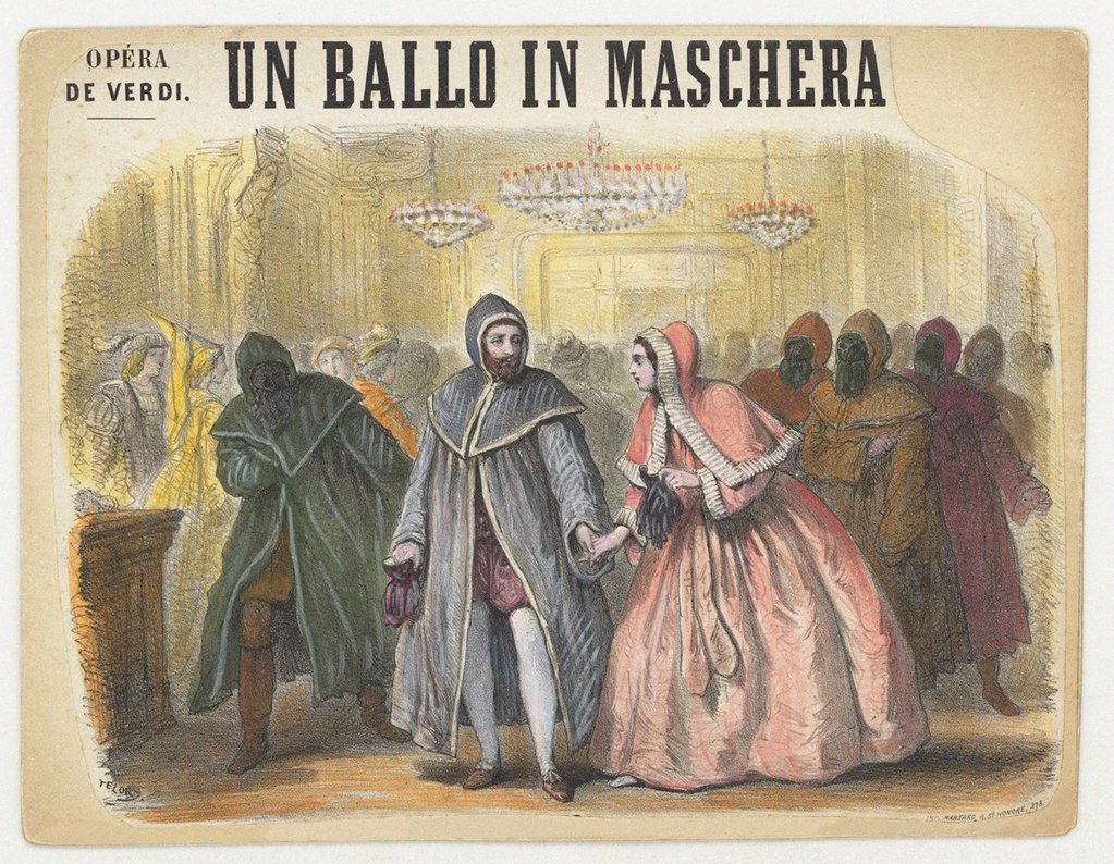 Detail of Opera Un Ballo in maschera by Giuseppe Verdi, Paris, Théâtre Italien, 1861 by Anonymous