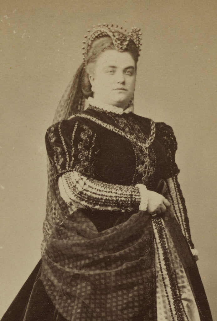 Detail of Marie Sasse as Elisabeth de Valois, in Opera Don Carlos by Giuseppe Verdi. Paris, Théâtr by Anonymous