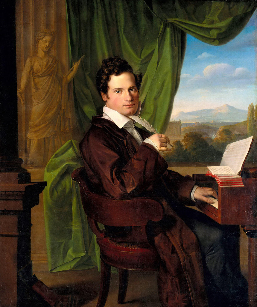 Detail of Portrait of the composer Heinrich Maria Schmidt, 1835 by Anonymous