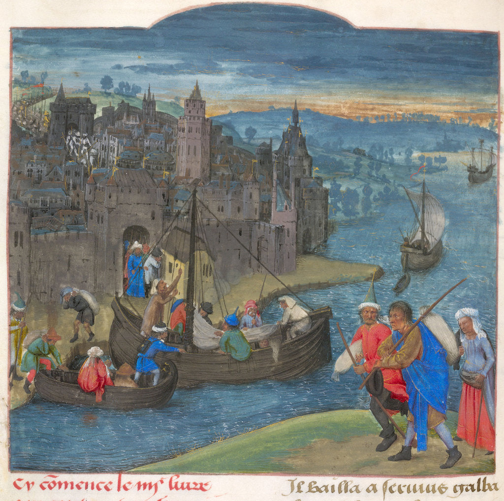 Detail of Boats readied for departure at Martigny on the river Dranse in Switzerland by Anonymous
