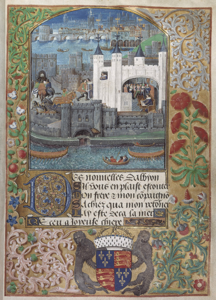 Detail of The Tower of London, the Custom House and Charles d?Orléans imprisonment in the Tower. From: Pseudo- by Anonymous