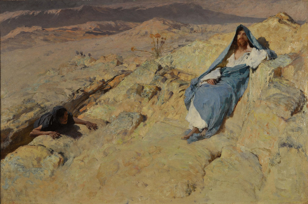 Detail of The Temptation of Christ, ca 1885 by Anonymous