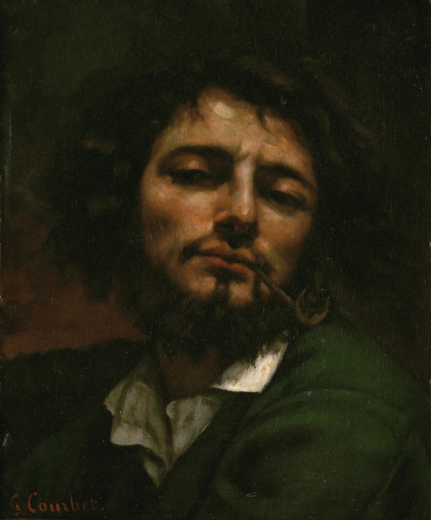 Detail of Self-Portrait with Pipe (LHomme a la pipe), 1849 by Anonymous