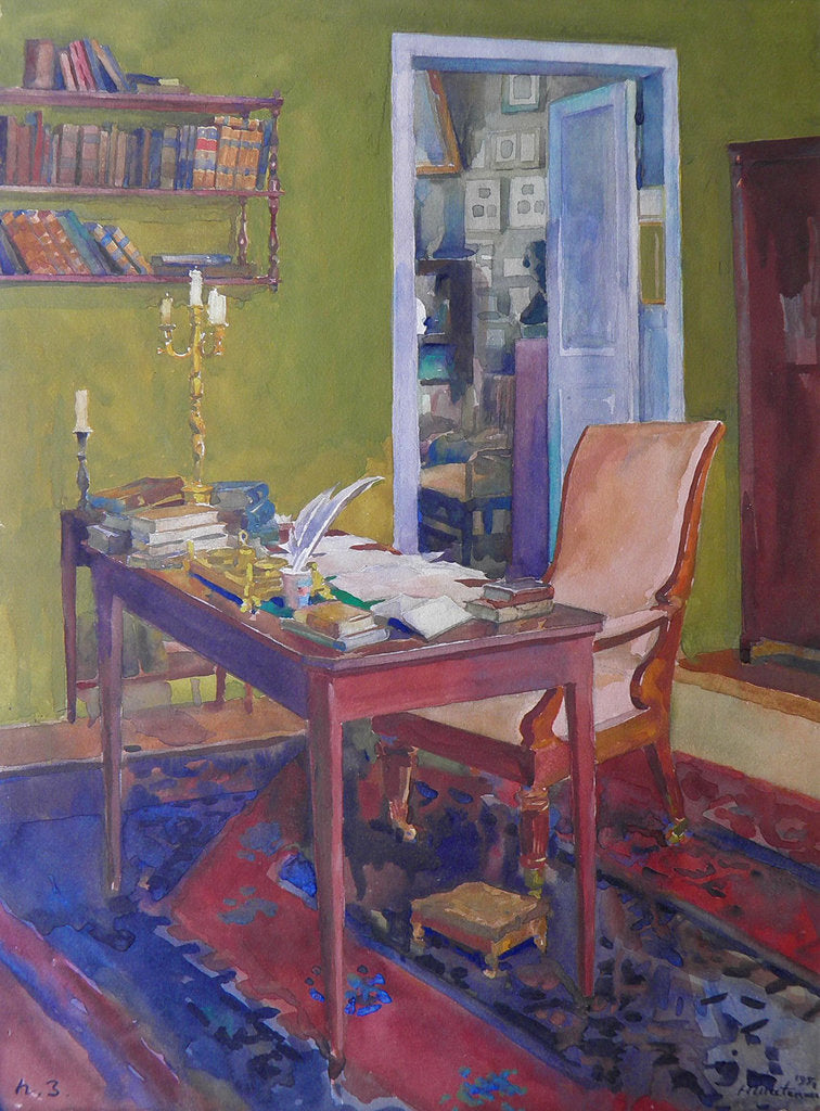 Detail of Alexander Pushkins study at the Mikhaylovskoye estate, 1950 by Anonymous