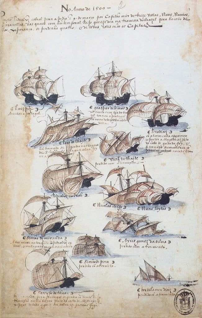 Detail of The fleet of Pedro Álvares Cabral in 1500 by Anonymous