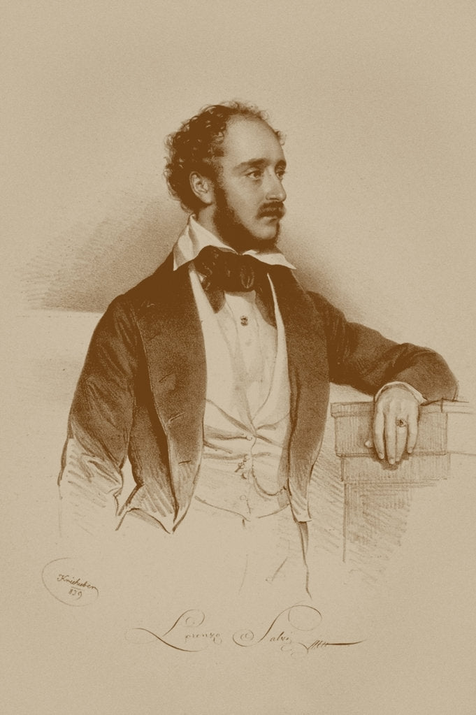 Detail of Portrait of the opera singer Lorenzo Salvi, 1839 by Anonymous