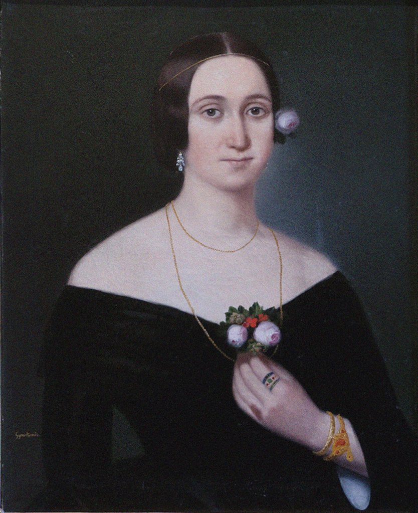 Detail of Portrait of Giuseppina Strepponi, c. 1850 by Anonymous