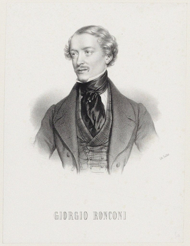 Detail of Portrait of the baritone Giorgio Ronconi, 1830s by Anonymous