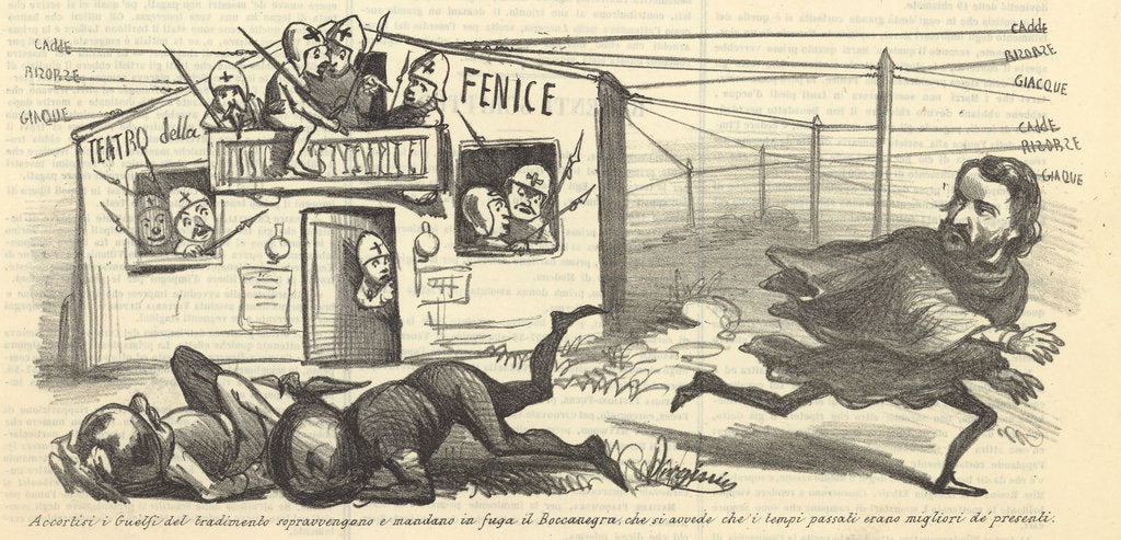 Detail of Caricature: Giuseppe Verdi and Teatro La Fenice, 1857 by Anonymous