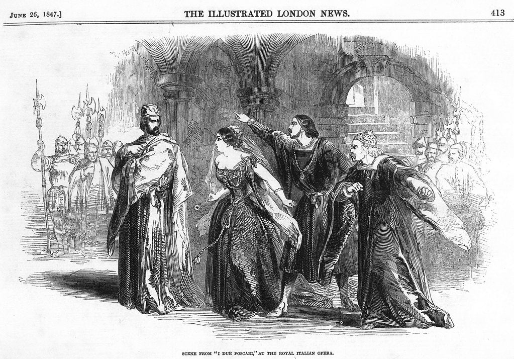 Detail of I due Foscari (The Two Foscari). Opera in three acts by Giuseppe Verdi, London, 1847, 1847 by Anonymous